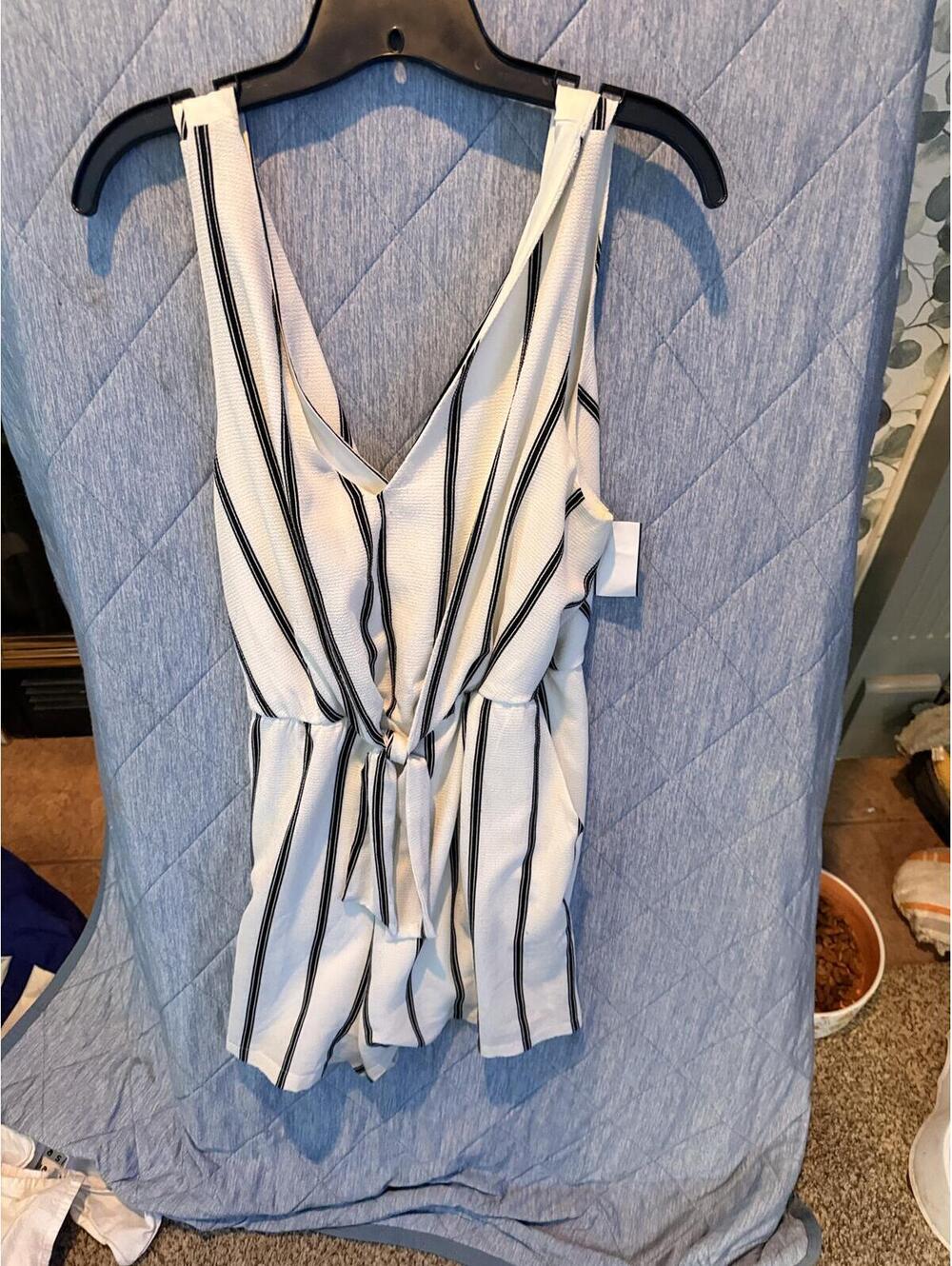 Lily Rose Women's Striped Sleeveless Romper XL